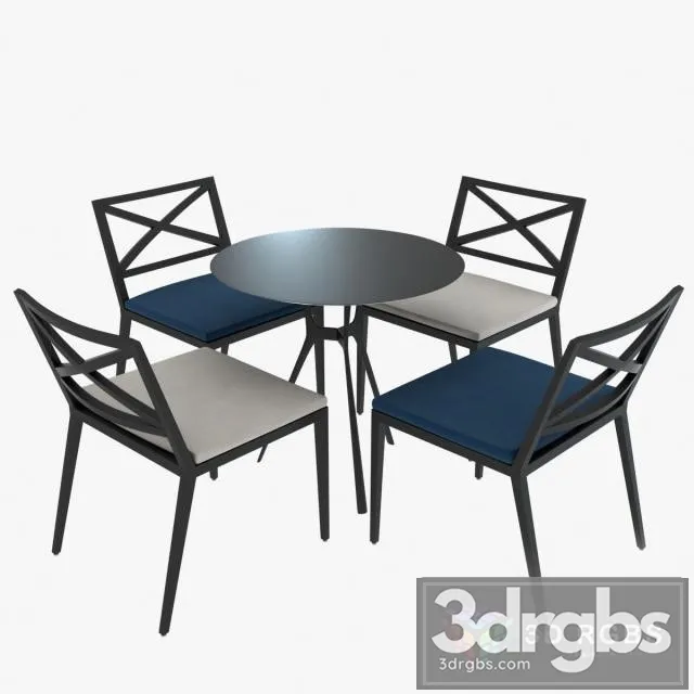 Janus Modern Table and Chairs Modello 3D Model Download