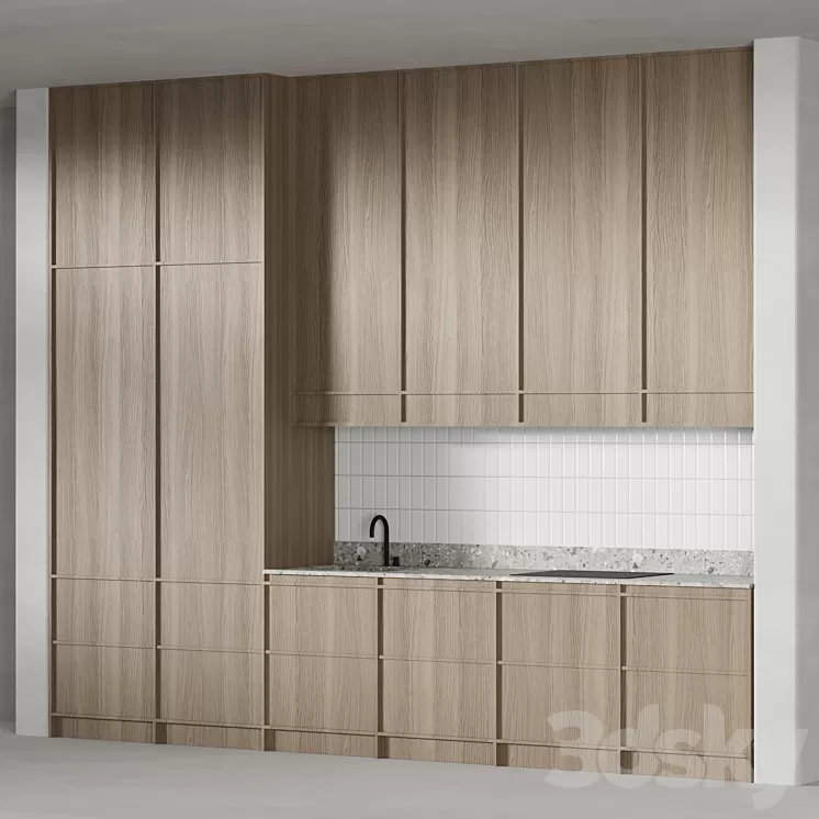 Japandi Kitchen 04 3D Model