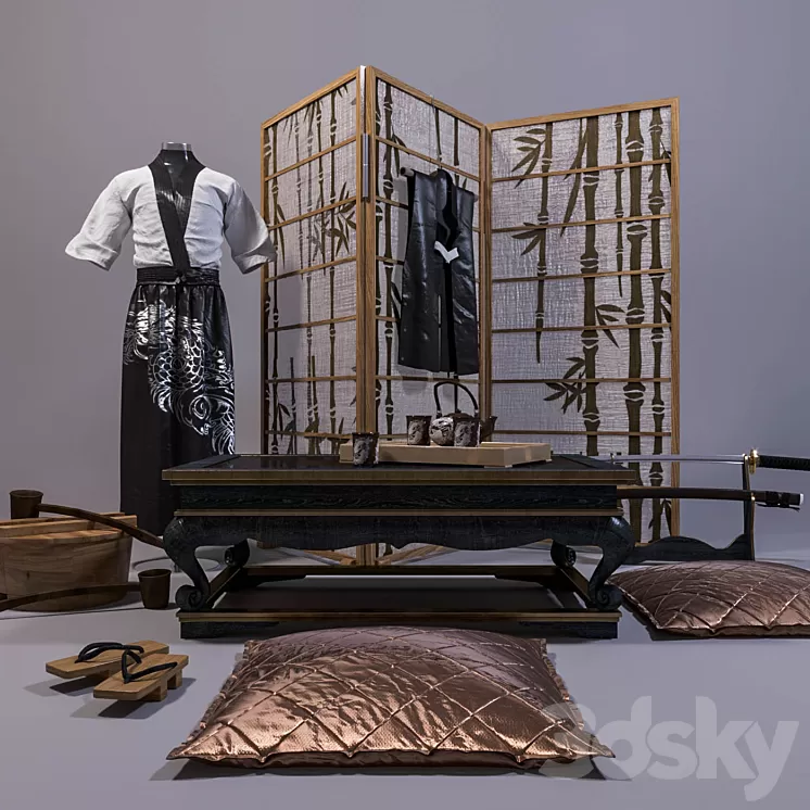 Japanese set 3D Model