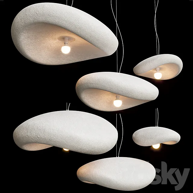 Japanese Style Wabi Sabi Chandelier 3D Model