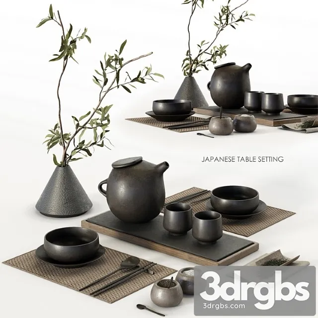 Japanese table setting 3D Model Download - 3DSKY Decor Helper