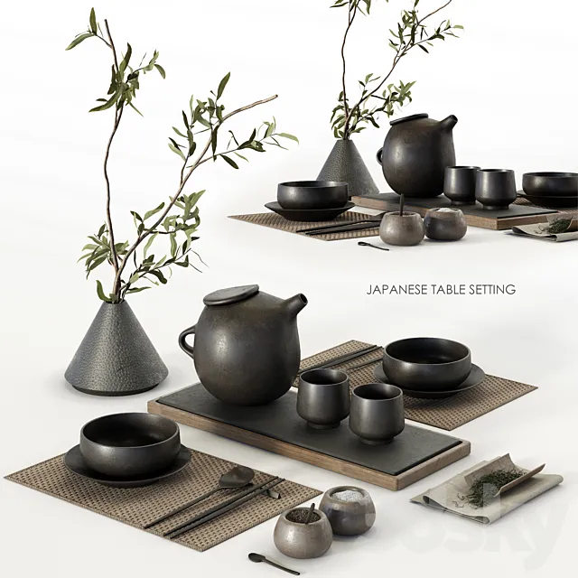 Japanese table setting 3DModel