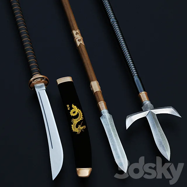 Japanese traditional weapons 3DModel Japanese traditional weapons 3DModel