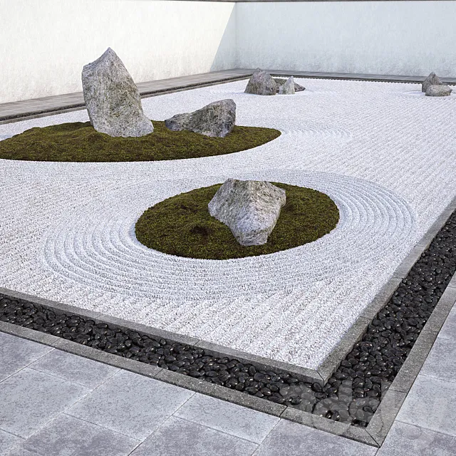 Japanese Zen Rock Garden 3DModel - 3DSKY Decor Helper