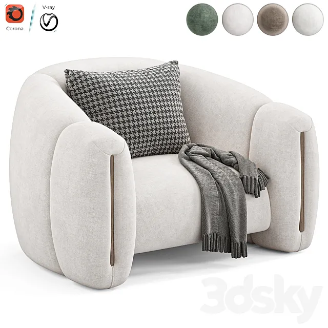 Jaqueline Armchair by Salmafurniture 3D Model Jaqueline Armchair by Salmafurniture 3D Model