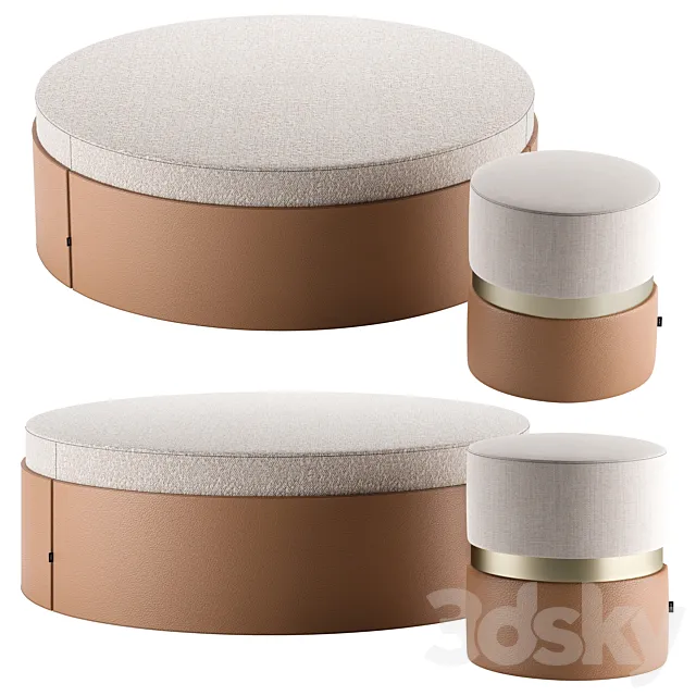 Jason & Edson Poufs by Laskasas 3DModel Jason & Edson Poufs by Laskasas 3DModel