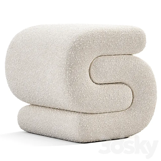 Jaszlyn Upholstered Ottoman 3D Model