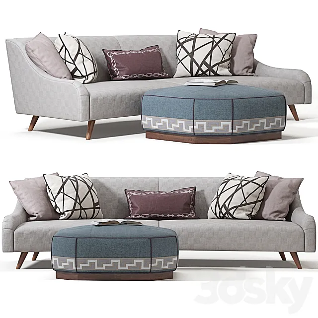 Jay Jeffers Custom Curved Sofa 3DModel