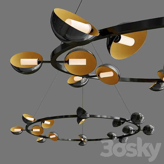 JBS Avion Round 16 Light Chandelier 3D Model JBS Avion Round 16 Light Chandelier 3D Model