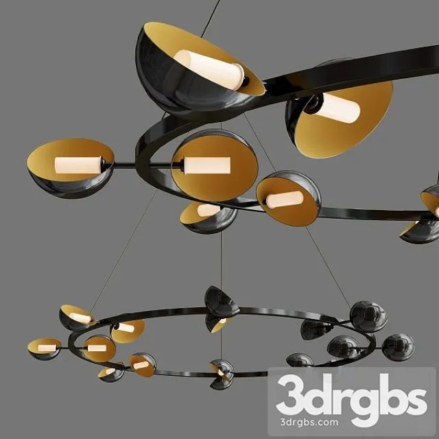JBS Avion Round 16 Light Chandelier 3D Model Download