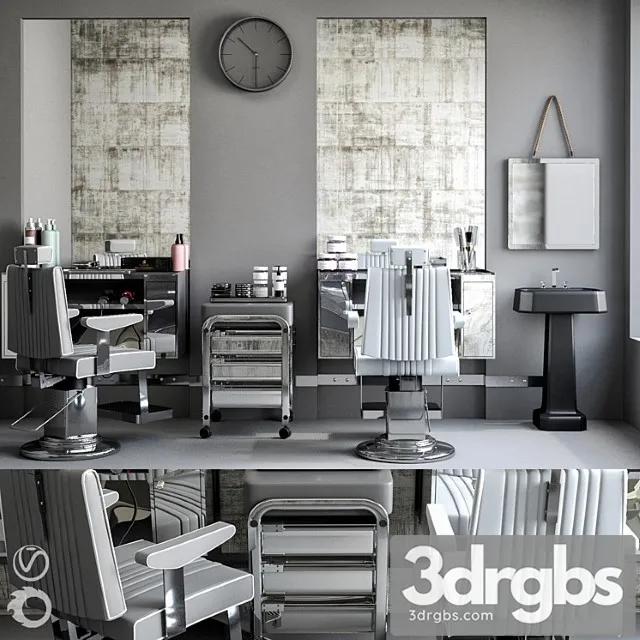 Jc barber shop 2 3D Model Download