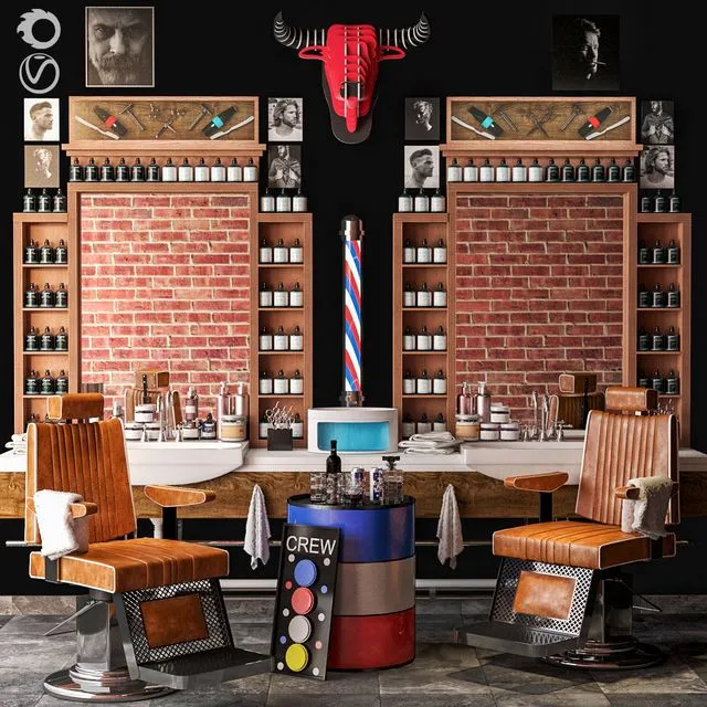 JC Barber Shop 3 3D Model