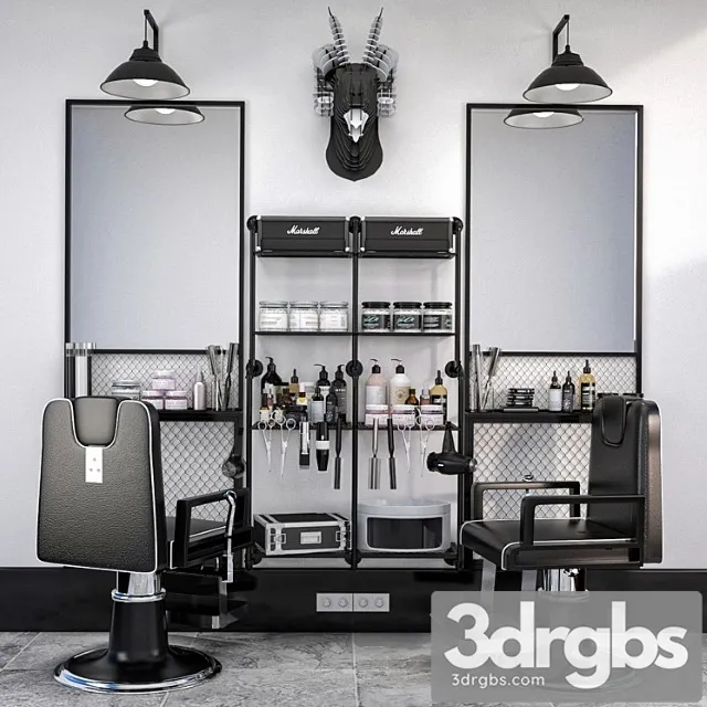 Jc barber shop 4 3D Model Download