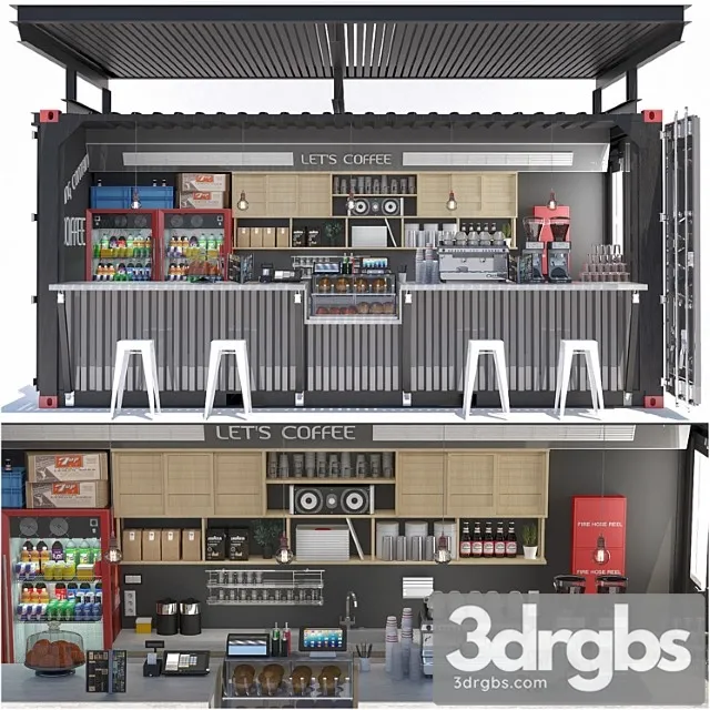 Jc shipping container coffee 3D Model Download