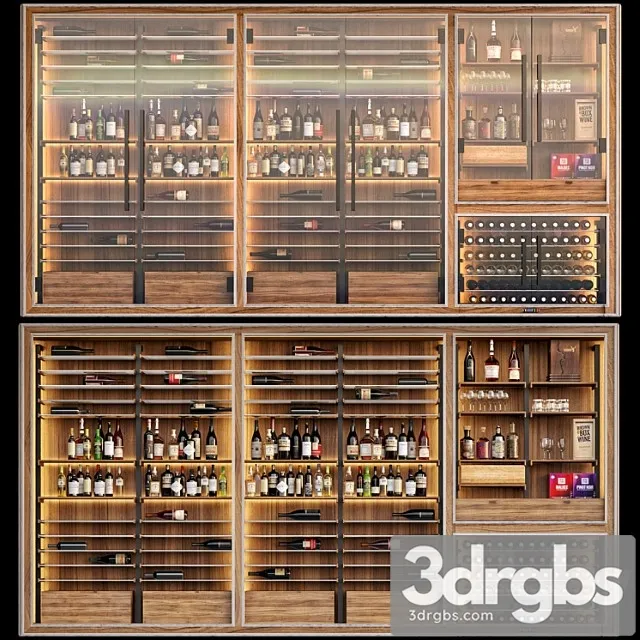 Jc wine cabinet 5 3D Model Download