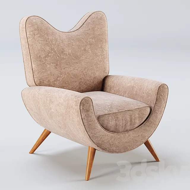 Jean Royere Armchair 3D Model