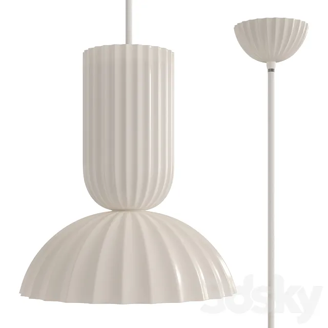 Jeanne Fluted White Porcelain Dome Pendant 3D Model Jeanne Fluted White Porcelain Dome Pendant 3D Model