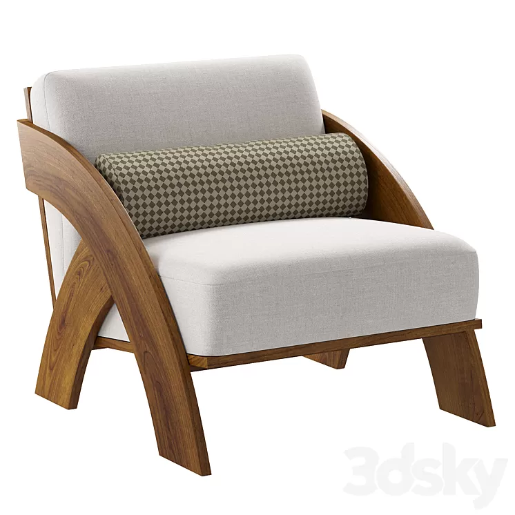 JecksonLoft upholstered wooden chair 3D Model Free Download