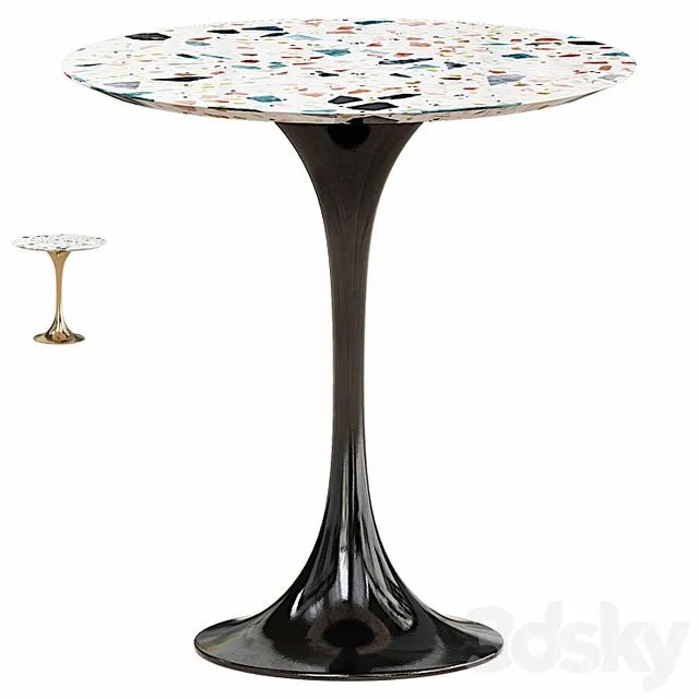 Jedison 20 Round Terrazzo Side Table In Gold Terrazzo 3D Model