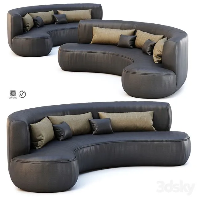 Jenifer Restaurant Leather Sofa 3D Model Jenifer Restaurant Leather Sofa 3D Model