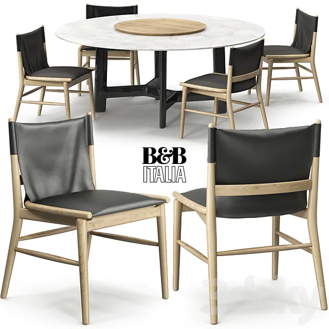Jens chair Alex table B&B Italia 3DModel