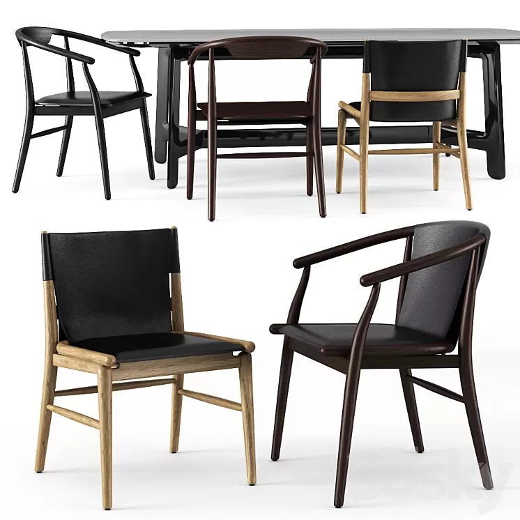JENS CHAIRS and ALEX TABLE 3D Model
