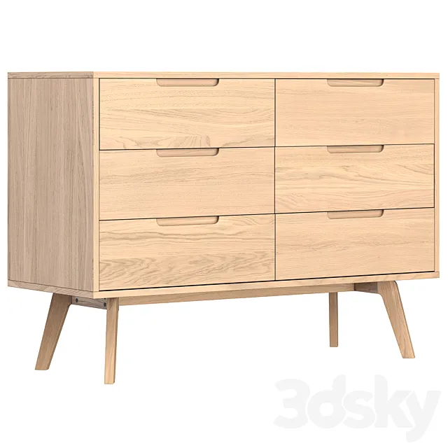 Jenson wide chest of drawers 3D Model