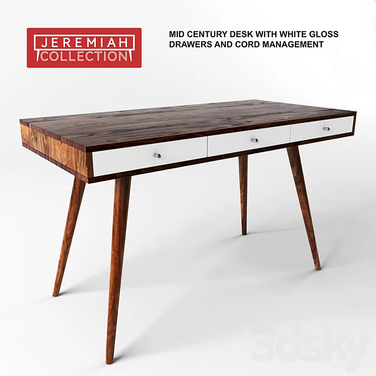 Jeremiah Collection Mid Century Desk 3D Model Jeremiah Collection Mid Century Desk 3D Model