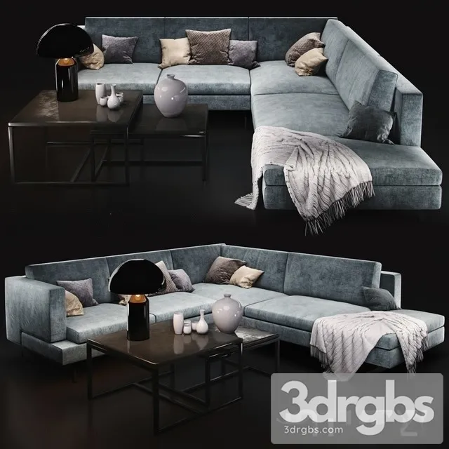 Jeremy 2987 Natuzzi Sofa 3D Model Download - 3DSKY Decor Helper