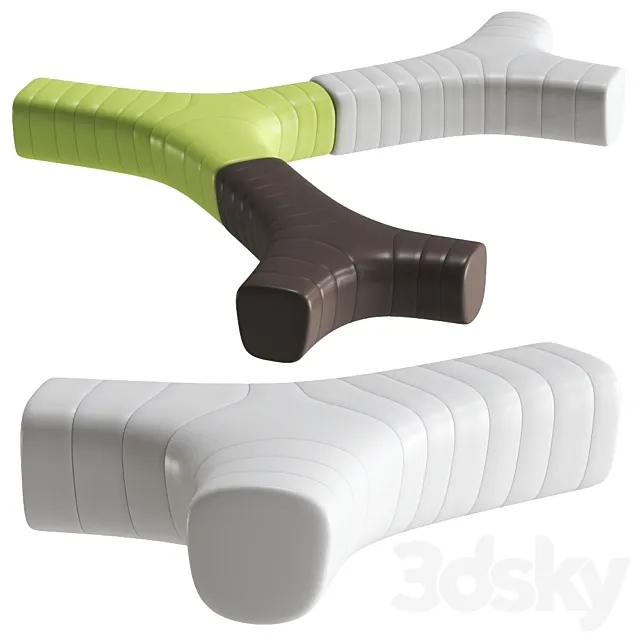 JETLAG Modular polyethylene bench by Plust 3DModel JETLAG Modular polyethylene bench by Plust 3DModel