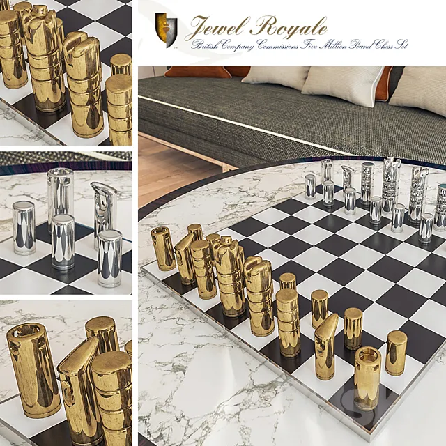 Jewel Royale Chess Set 3dmodel - 3dsky Decor Helper