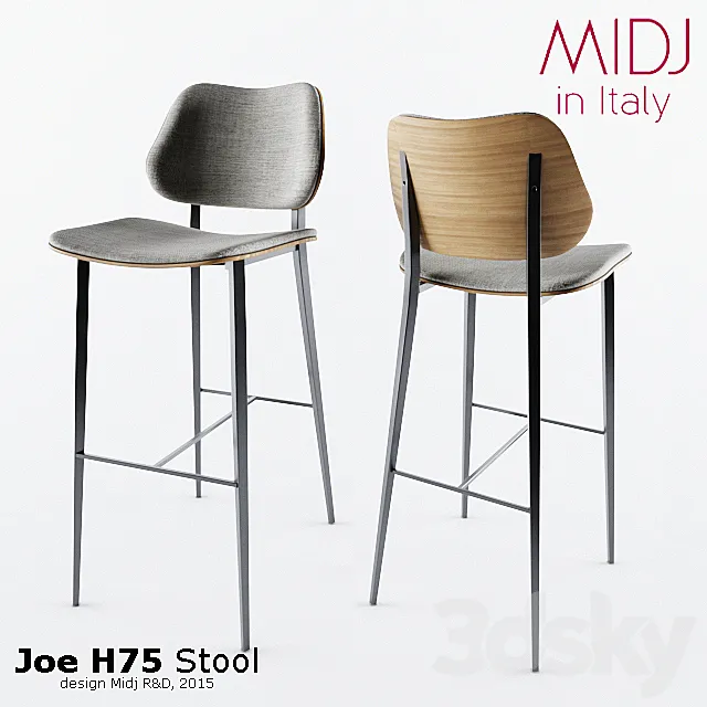 Joe H75 Stool by MIDJ in Italy 3DModel
