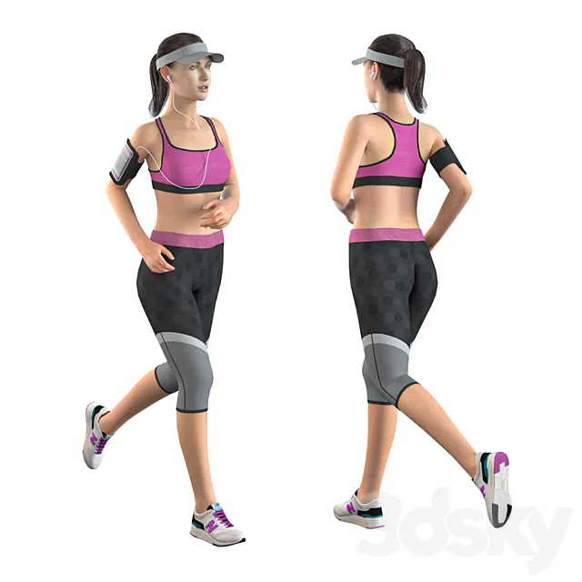 Jogging girl 3D Model