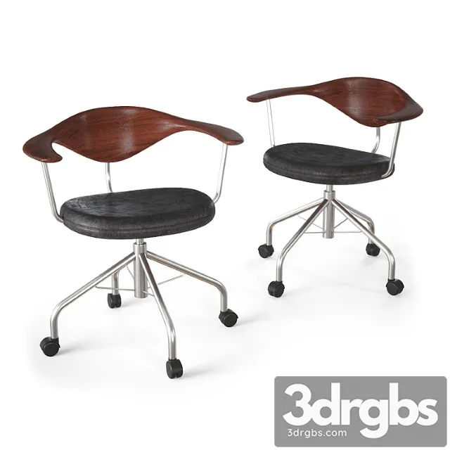 Johannes hansen – pp502 swivel chair 2 3D Model Download