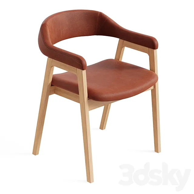 John Lewis and Partners Santino Dining Armchair TanOak 3D Model