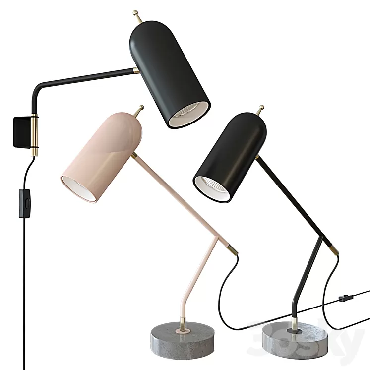 John Lewis No.045 LED Wall Light Black 3D Model John Lewis No.045 LED Wall Light Black 3D Model