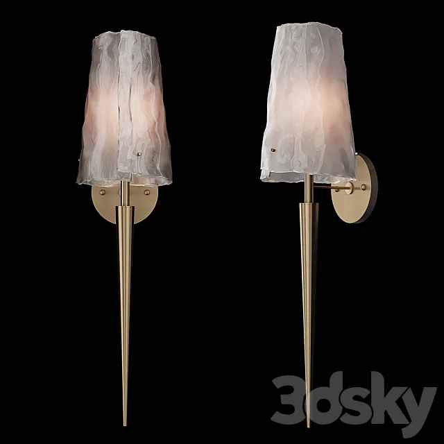 John Richard Coffee Bronze Torch Sconce 3DModel
