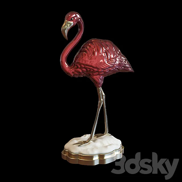 John-Richard Porcelain Pink Flamingo 3DModel John-Richard Porcelain Pink Flamingo 3DModel