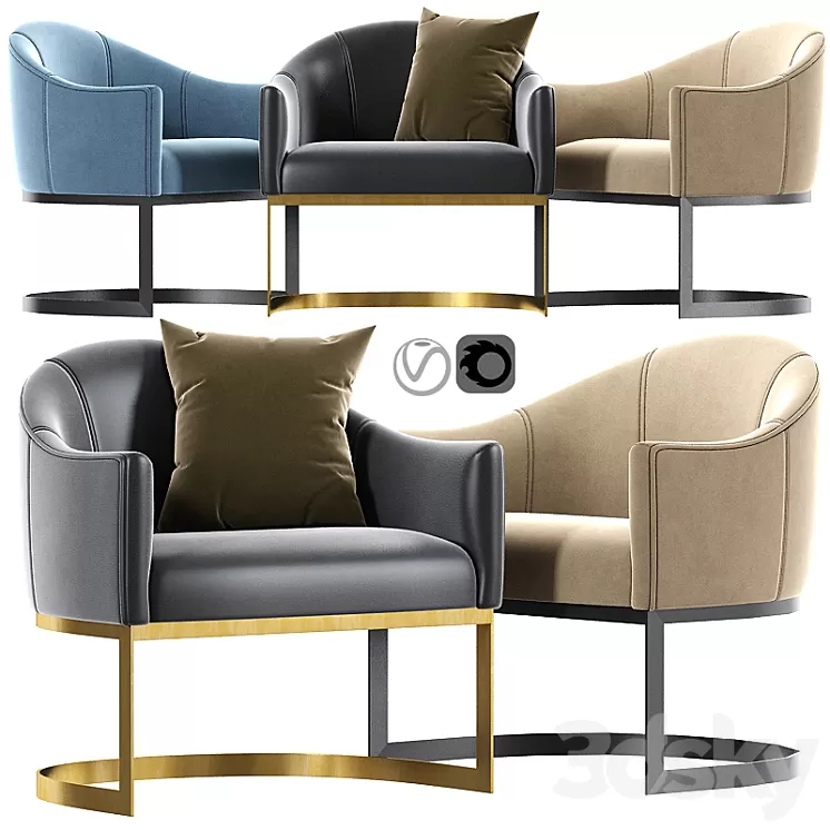 Jolie accent chair 3D Model