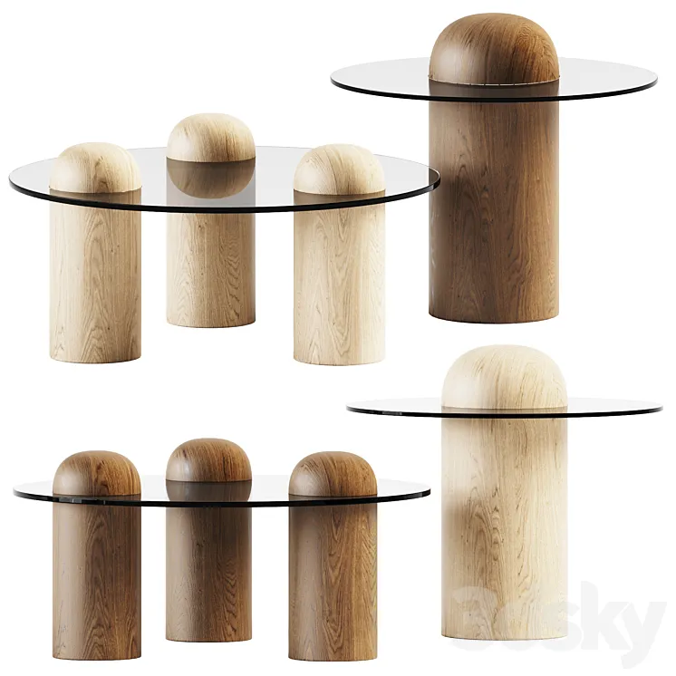 Jonas Coffee Table Bronze and Lotta Side Table 3D Model Free Download