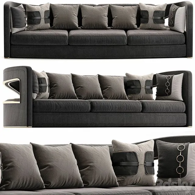 Jonathan Adler Bacharach Sofa 3D Model