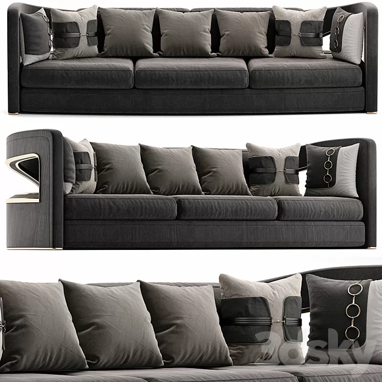 Jonathan Adler Bacharach Sofa 3D Model Jonathan Adler Bacharach Sofa 3D Model