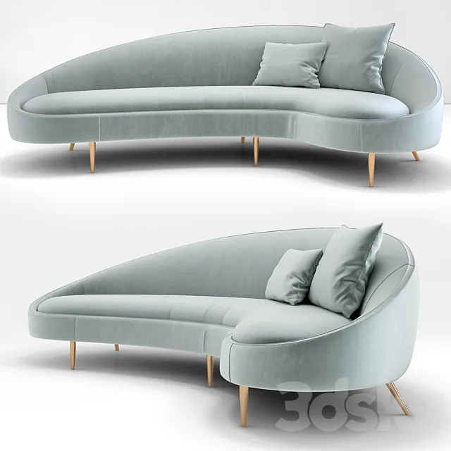 Jonathan Adler Ether Curved Sofa 3D Model