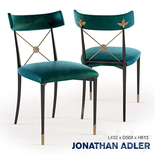 Jonathan Adler Rider Dining Chair 22971 3D Model