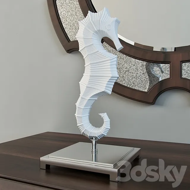 Jonathan Adler Seahorse Sculpture 3D Model