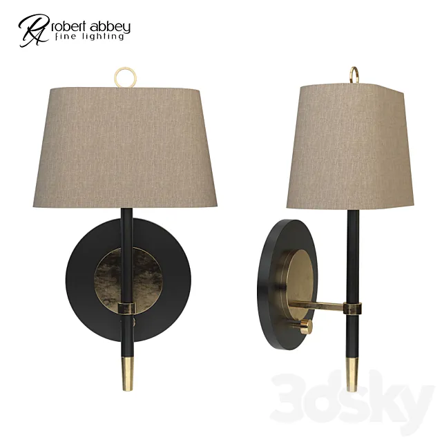 Jonathan Adler Ventana Brass Plug-In Wall Lamp 3D Model