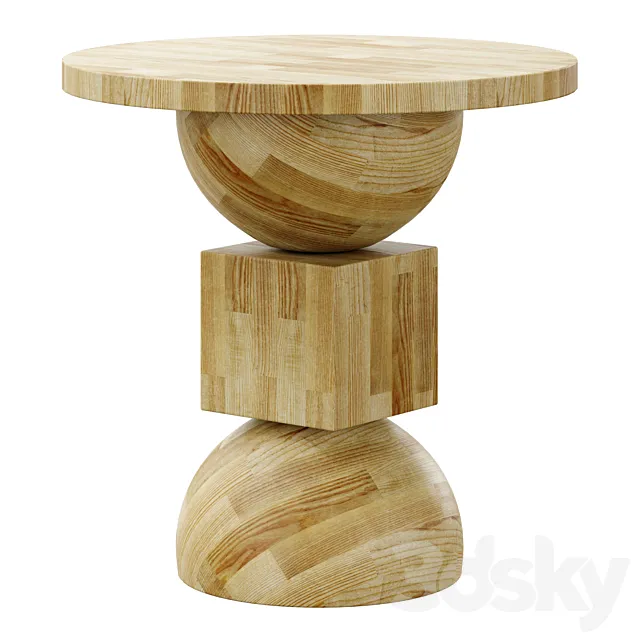 Jordan Natural Oak End table by Crate & barrel 3D Model
