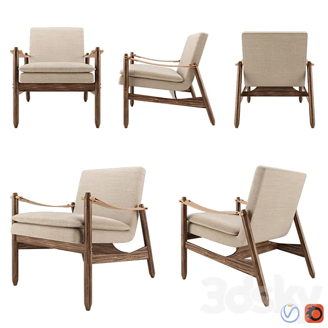 Jorge Zalszupin Ipanema lounge chair 3D Model Jorge Zalszupin Ipanema lounge chair 3D Model