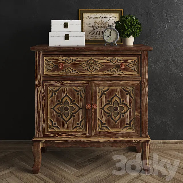 Joss & Main – Alanna Cabinet + Decorative Set 3D Model