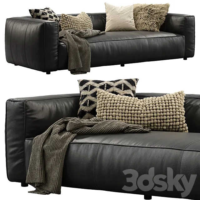 Joybird Jaxon Leather Sofa 3D Model